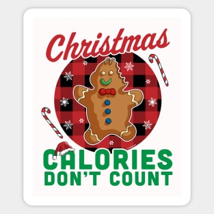 Christmas Calories Don't Count - Christmas Gingerbread Man Sticker